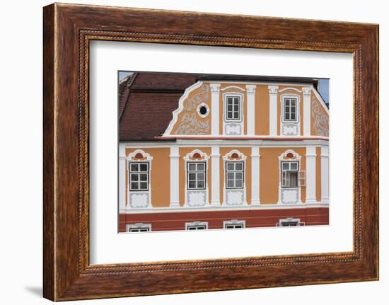 Romania, Transylvania, Sibiu, Piata Mare Square, Building Detail-Walter Bibikow-Framed Photographic Print