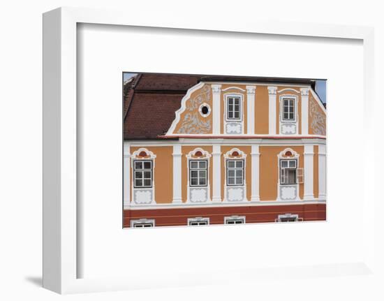 Romania, Transylvania, Sibiu, Piata Mare Square, Building Detail-Walter Bibikow-Framed Photographic Print