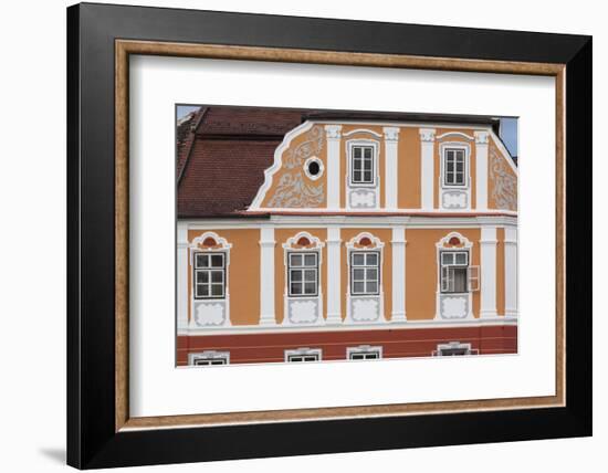 Romania, Transylvania, Sibiu, Piata Mare Square, Building Detail-Walter Bibikow-Framed Photographic Print