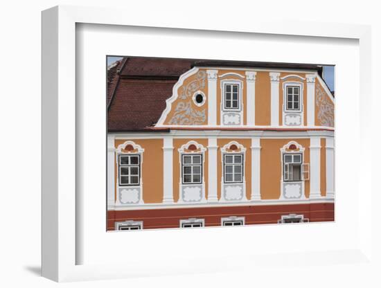 Romania, Transylvania, Sibiu, Piata Mare Square, Building Detail-Walter Bibikow-Framed Photographic Print