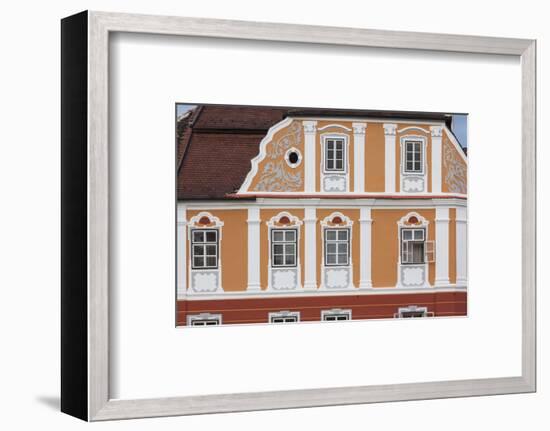 Romania, Transylvania, Sibiu, Piata Mare Square, Building Detail-Walter Bibikow-Framed Photographic Print