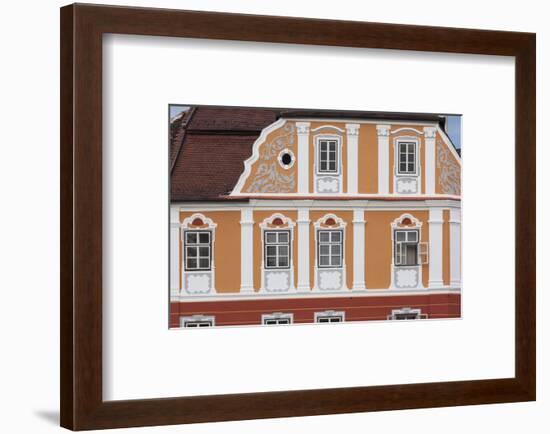 Romania, Transylvania, Sibiu, Piata Mare Square, Building Detail-Walter Bibikow-Framed Photographic Print