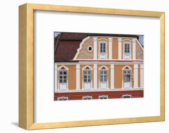 Romania, Transylvania, Sibiu, Piata Mare Square, Building Detail-Walter Bibikow-Framed Photographic Print