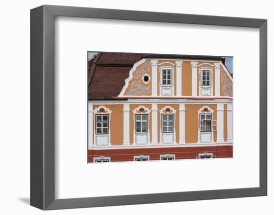 Romania, Transylvania, Sibiu, Piata Mare Square, Building Detail-Walter Bibikow-Framed Photographic Print