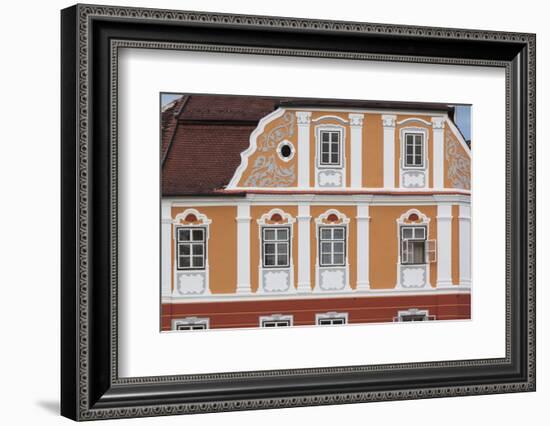 Romania, Transylvania, Sibiu, Piata Mare Square, Building Detail-Walter Bibikow-Framed Photographic Print