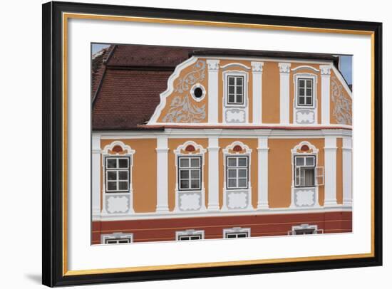 Romania, Transylvania, Sibiu, Piata Mare Square, Building Detail-Walter Bibikow-Framed Photographic Print