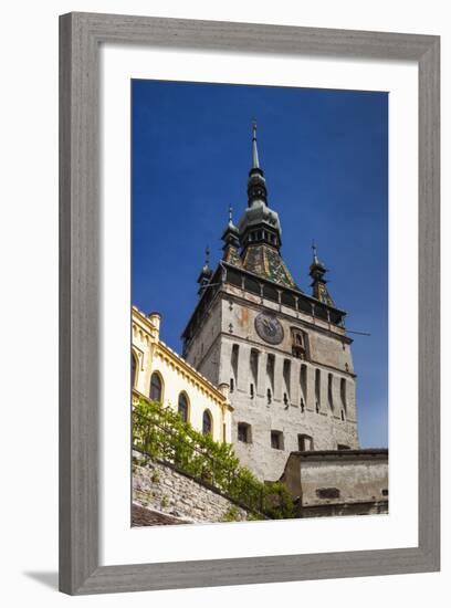 Romania, Transylvania, Sighisoara, Clock Tower, Built in 1280, Morning-Walter Bibikow-Framed Photographic Print