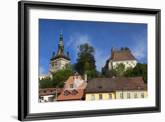 Romania, Transylvania, Sighisoara, Clock Tower, Built in 1280, Morning-Walter Bibikow-Framed Photographic Print