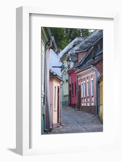 Romania, Transylvania, Sighisoara, Old Town Building Details-Walter Bibikow-Framed Photographic Print