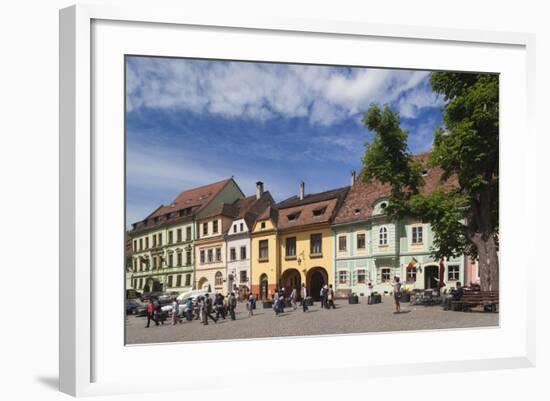 Romania, Transylvania, Sighisoara, Piata Cetatii, Old Town Buildings-Walter Bibikow-Framed Photographic Print