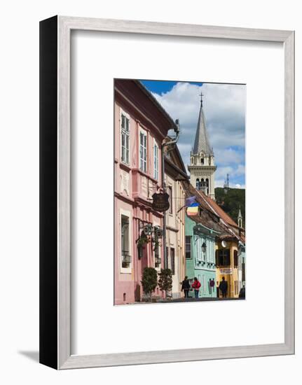 Romania, Transylvania, Sighisoara, Piata Cetatii, Old Town Buildings-Walter Bibikow-Framed Photographic Print