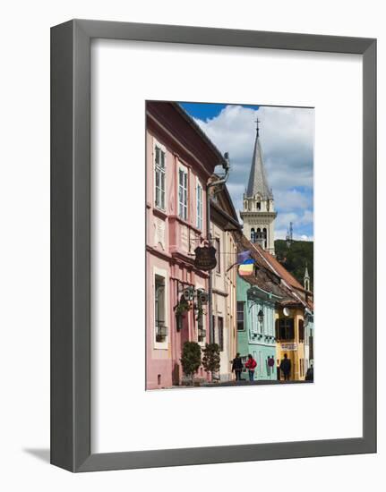 Romania, Transylvania, Sighisoara, Piata Cetatii, Old Town Buildings-Walter Bibikow-Framed Photographic Print