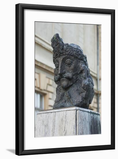 Romania, Transylvania, Sighisoara, Statue of Vlad Tepes-Walter Bibikow-Framed Photographic Print