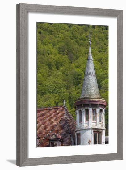 Romania, Transylvania, Sinaia, Antique Resort Building-Walter Bibikow-Framed Photographic Print