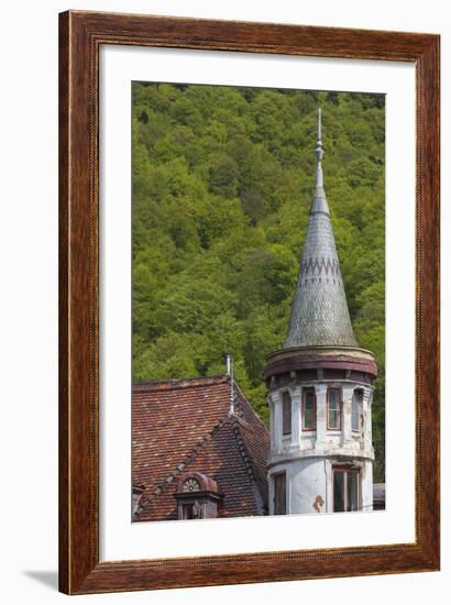 Romania, Transylvania, Sinaia, Antique Resort Building-Walter Bibikow-Framed Photographic Print