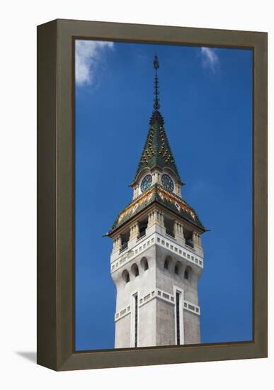 Romania, Transylvania, Targu Mures, County Council Building and Tower-Walter Bibikow-Framed Premier Image Canvas