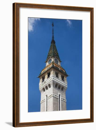 Romania, Transylvania, Targu Mures, County Council Building and Tower-Walter Bibikow-Framed Photographic Print