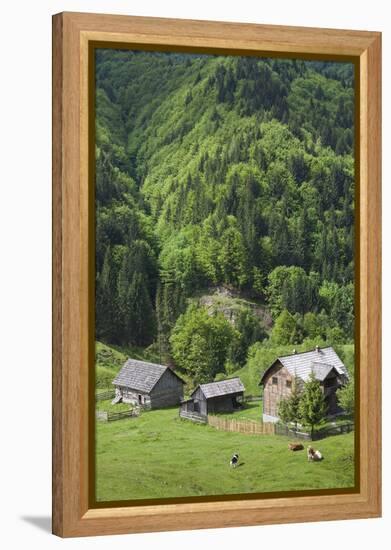 Romania, Transylvania, Tihuta Pass, Mountain Buildings of the Pass-Walter Bibikow-Framed Premier Image Canvas