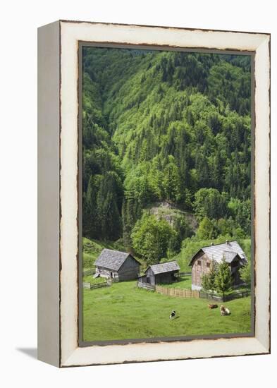 Romania, Transylvania, Tihuta Pass, Mountain Buildings of the Pass-Walter Bibikow-Framed Premier Image Canvas