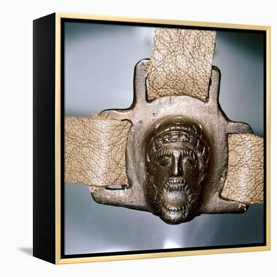 Romano-British bronze mount with mask, Felmingham, Norfolk, England. Artist: Unknown-Unknown-Framed Premier Image Canvas