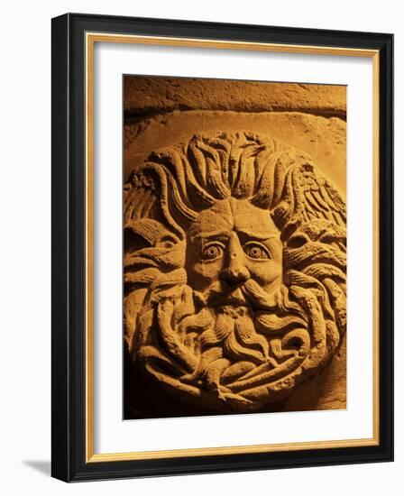 Romano-Celtic Gorgon's Head, Roman Baths, Bath, Avon, England, United Kingdom-Michael Jenner-Framed Photographic Print