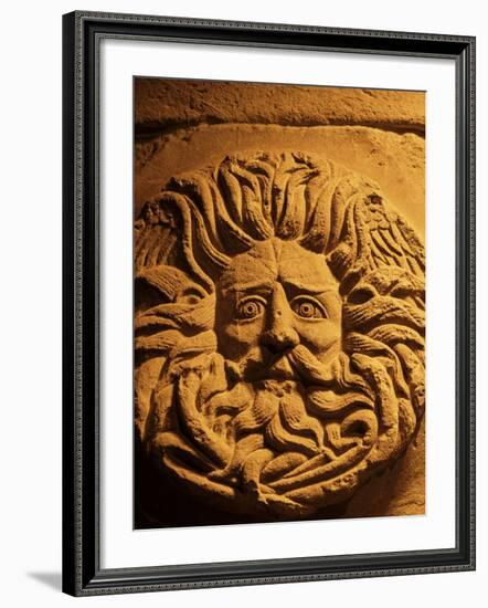 Romano-Celtic Gorgon's Head, Roman Baths, Bath, Avon, England, United Kingdom-Michael Jenner-Framed Photographic Print