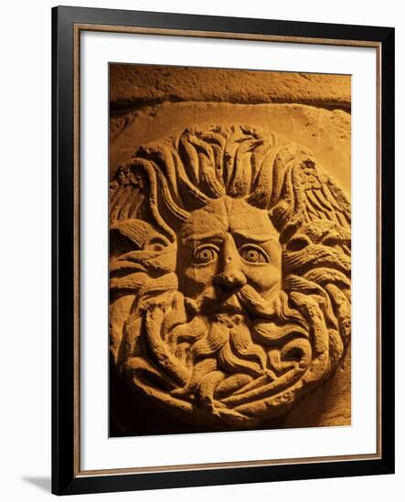 Romano-Celtic Gorgon's Head, Roman Baths, Bath, Avon, England, United Kingdom-Michael Jenner-Framed Photographic Print