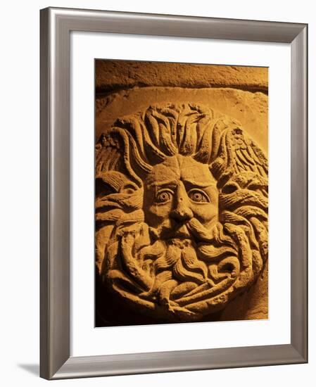 Romano-Celtic Gorgon's Head, Roman Baths, Bath, Avon, England, United Kingdom-Michael Jenner-Framed Photographic Print