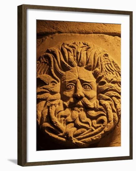 Romano-Celtic Gorgon's Head, Roman Baths, Bath, Avon, England, United Kingdom-Michael Jenner-Framed Photographic Print