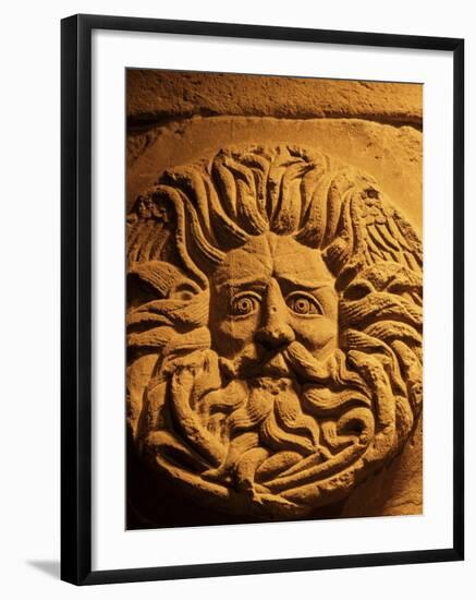 Romano-Celtic Gorgon's Head, Roman Baths, Bath, Avon, England, United Kingdom-Michael Jenner-Framed Photographic Print