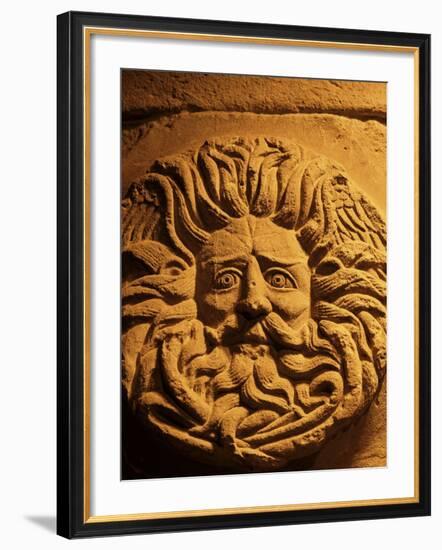 Romano-Celtic Gorgon's Head, Roman Baths, Bath, Avon, England, United Kingdom-Michael Jenner-Framed Photographic Print