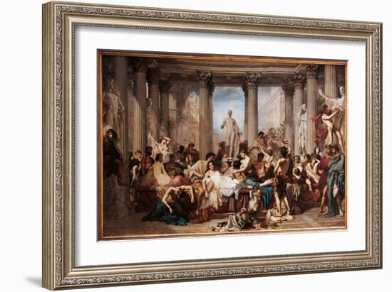 Romans of the Decadence, by Thomas Couture,-Thomas Couture-Framed Art Print