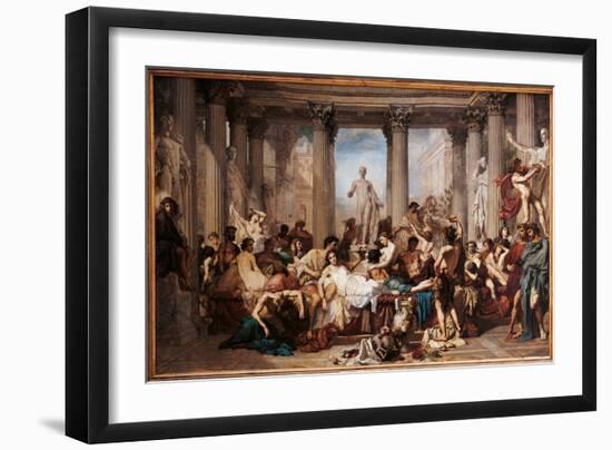 Romans of the Decadence, by Thomas Couture,-Thomas Couture-Framed Art Print