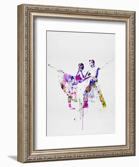 Romantic Ballet Watercolor 2-Irina March-Framed Art Print