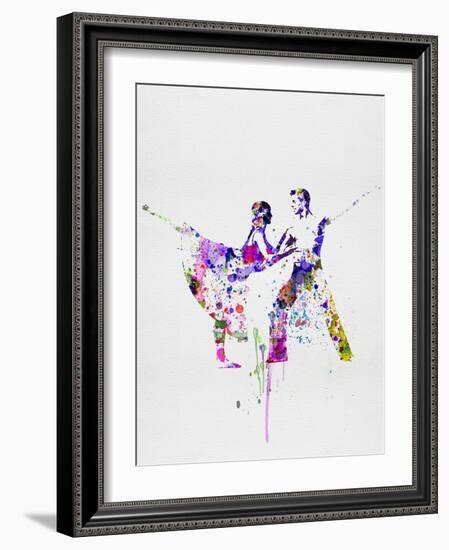 Romantic Ballet Watercolor 2-Irina March-Framed Art Print