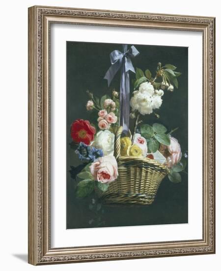 Romantic Basket of Flowers-Antoine Berjon-Framed Giclee Print