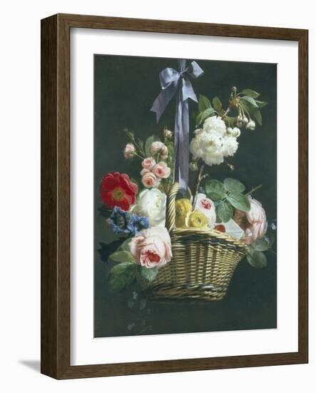 Romantic Basket of Flowers-Antoine Berjon-Framed Giclee Print