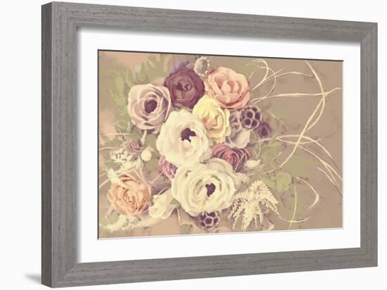 Romantic Bouquet-null-Framed Premium Giclee Print