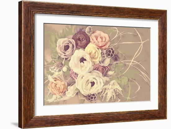 Romantic Bouquet-null-Framed Premium Giclee Print