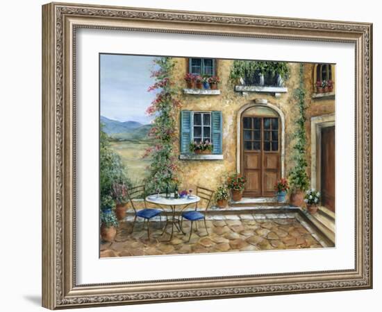 Romantic courtyard-Marilyn Dunlap-Framed Art Print