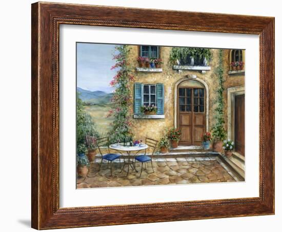 Romantic courtyard-Marilyn Dunlap-Framed Art Print