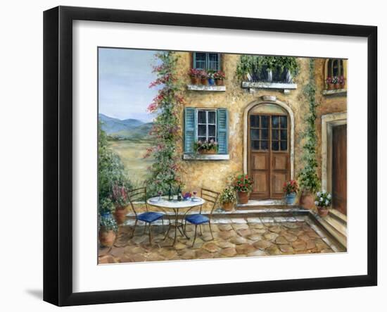 Romantic courtyard-Marilyn Dunlap-Framed Art Print