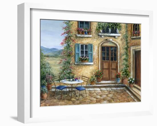 Romantic courtyard-Marilyn Dunlap-Framed Art Print