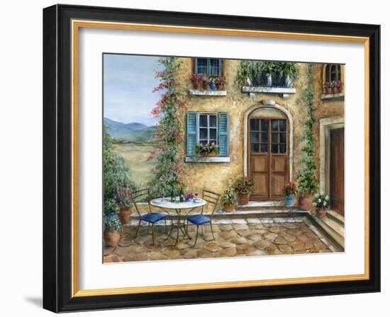 Romantic courtyard-Marilyn Dunlap-Framed Art Print