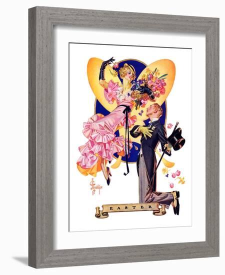 "Romantic Easter,"March 31, 1934-Joseph Christian Leyendecker-Framed Giclee Print