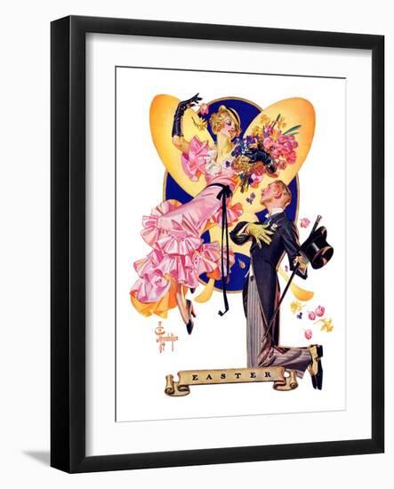 "Romantic Easter,"March 31, 1934-Joseph Christian Leyendecker-Framed Giclee Print