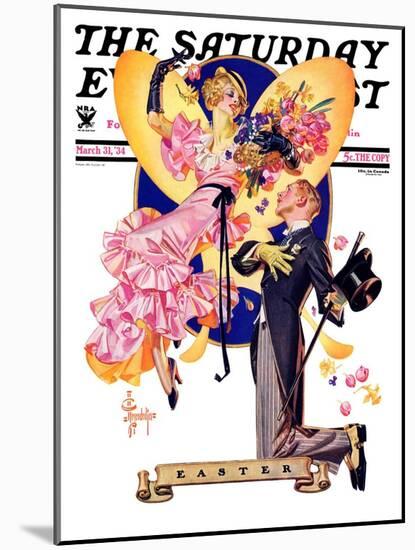 "Romantic Easter," Saturday Evening Post Cover, March 31, 1934-Joseph Christian Leyendecker-Mounted Giclee Print