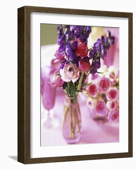 Romantic Floral Decoration and Champagne Glasses-Michael Paul-Framed Photographic Print