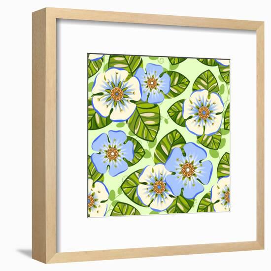 Romantic Floral Seamless Pattern-dNaya-Framed Art Print