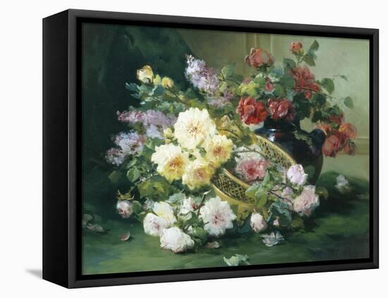 Romantic Flowers-Eugene Henri Cauchois-Framed Premier Image Canvas